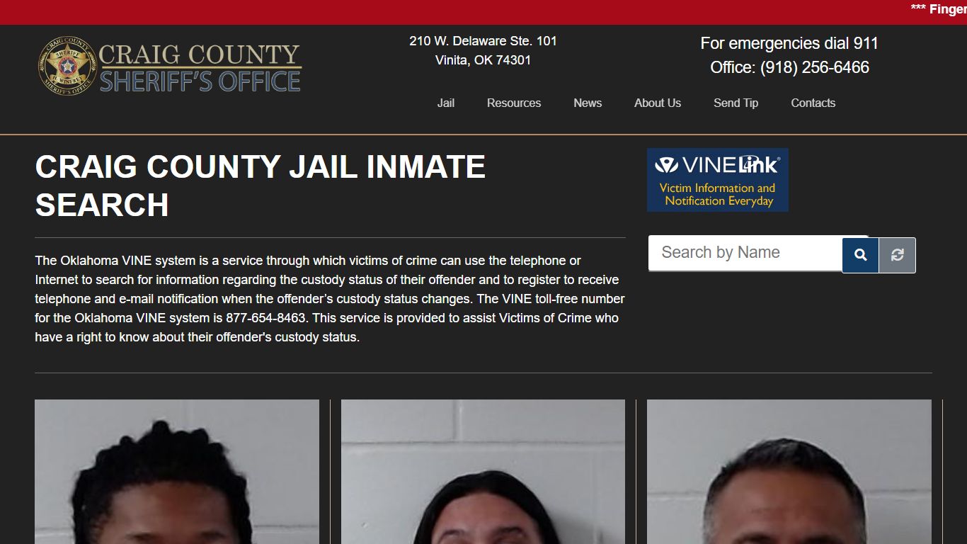 Inmate Search - Craig County Jail